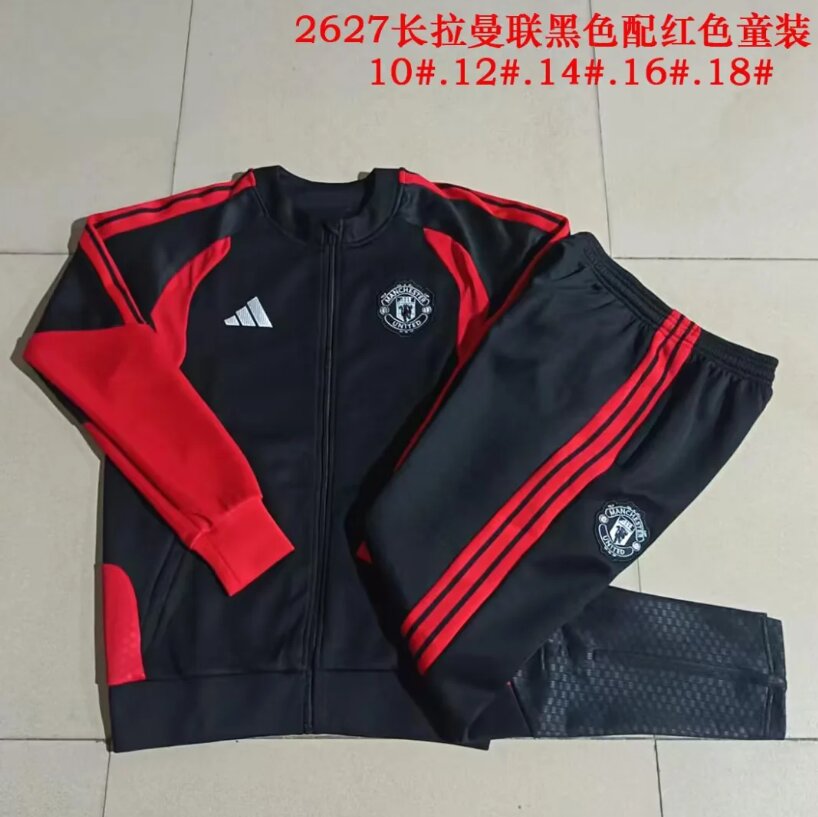 Kids Manchester Utd 26/27 Tracksuit - Red/Black/White